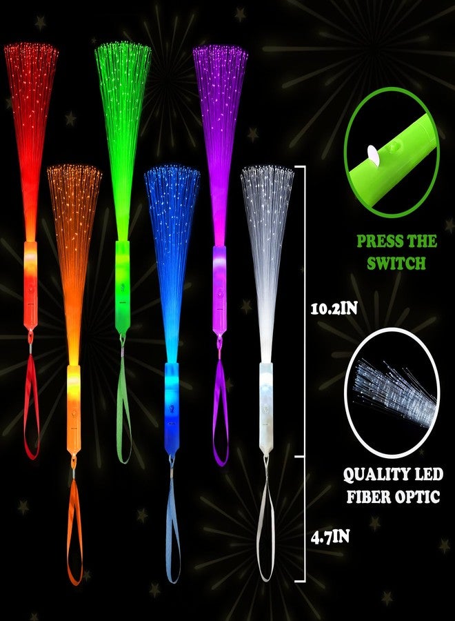 Wondrus 6 Pack Glow Sticks Toys Party Favors Supplies for Kids, Light Up Fiber Optic Wand Sparklers Fireworks Sticks for Toddlers, Neon Accessories Decorations for Mardi Gras,Carnival,Wedding,Birthday,Camping - Image 3